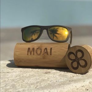 Visionary Ebony Wood Sunglasses With Orange Lens